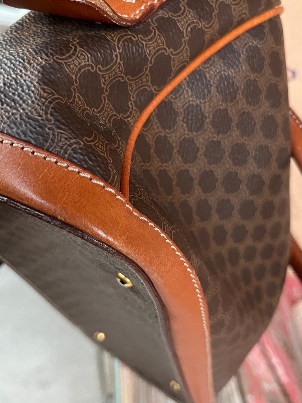 Auth Celine Macadam Leather Brown Hand Bag excellent condition. - Picture 7 of 14